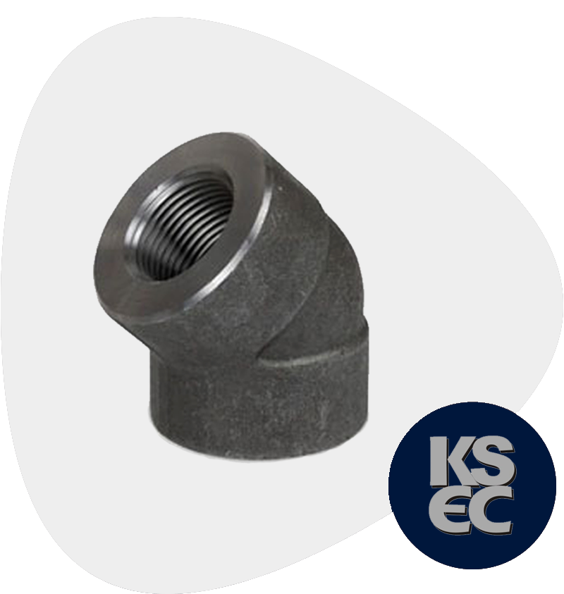 Carbon Steel Forged Threaded 45 Degree Elbow