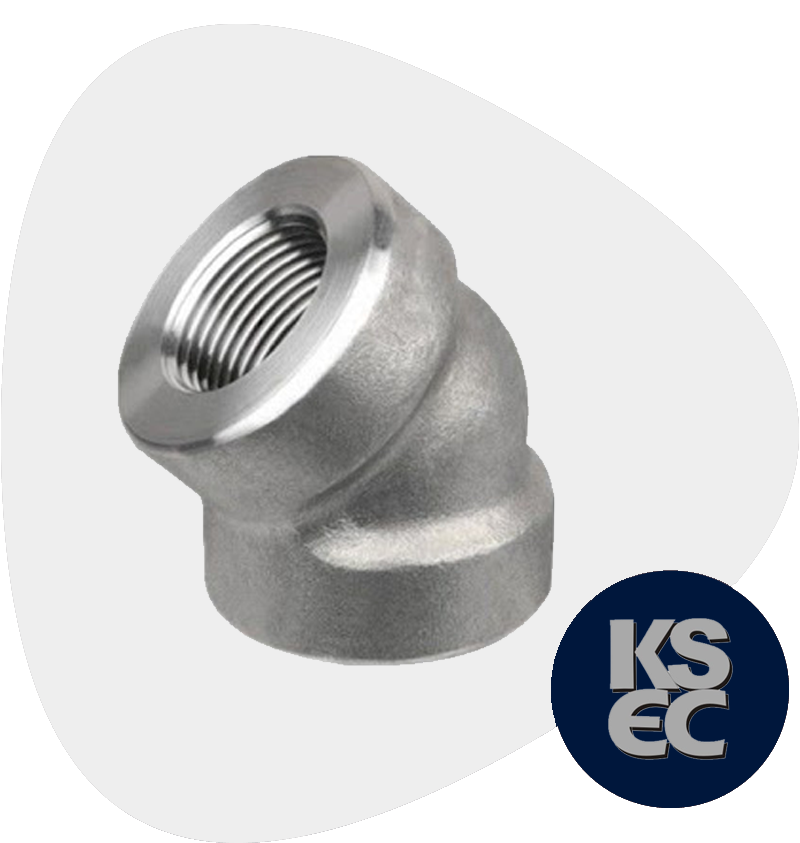 Duplex/Super Duplex Steel Forged Threaded 45° Elbow