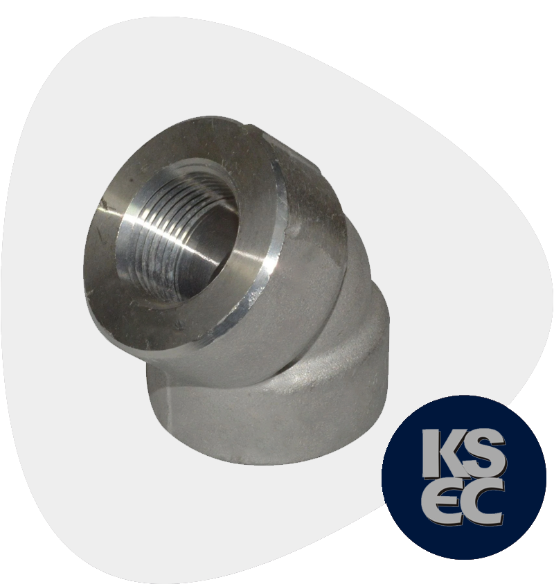 High Nickel Alloy Forged Threaded 45 Degree Elbow