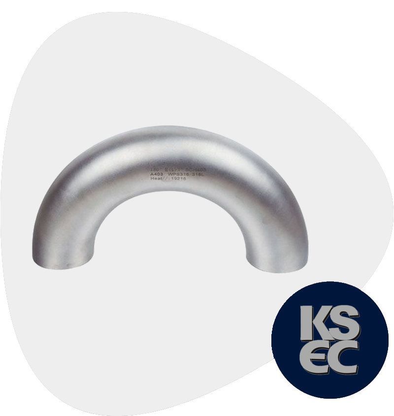 Stainless Steel Butt weld 180° Long Radius Elbow